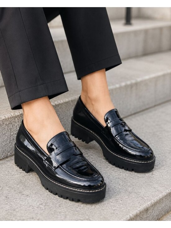 Franco Sarto Shoes - Franco Sarto Balin Lug Sole Loafers Chunky Platform Penny Keeper Workwear Preppy